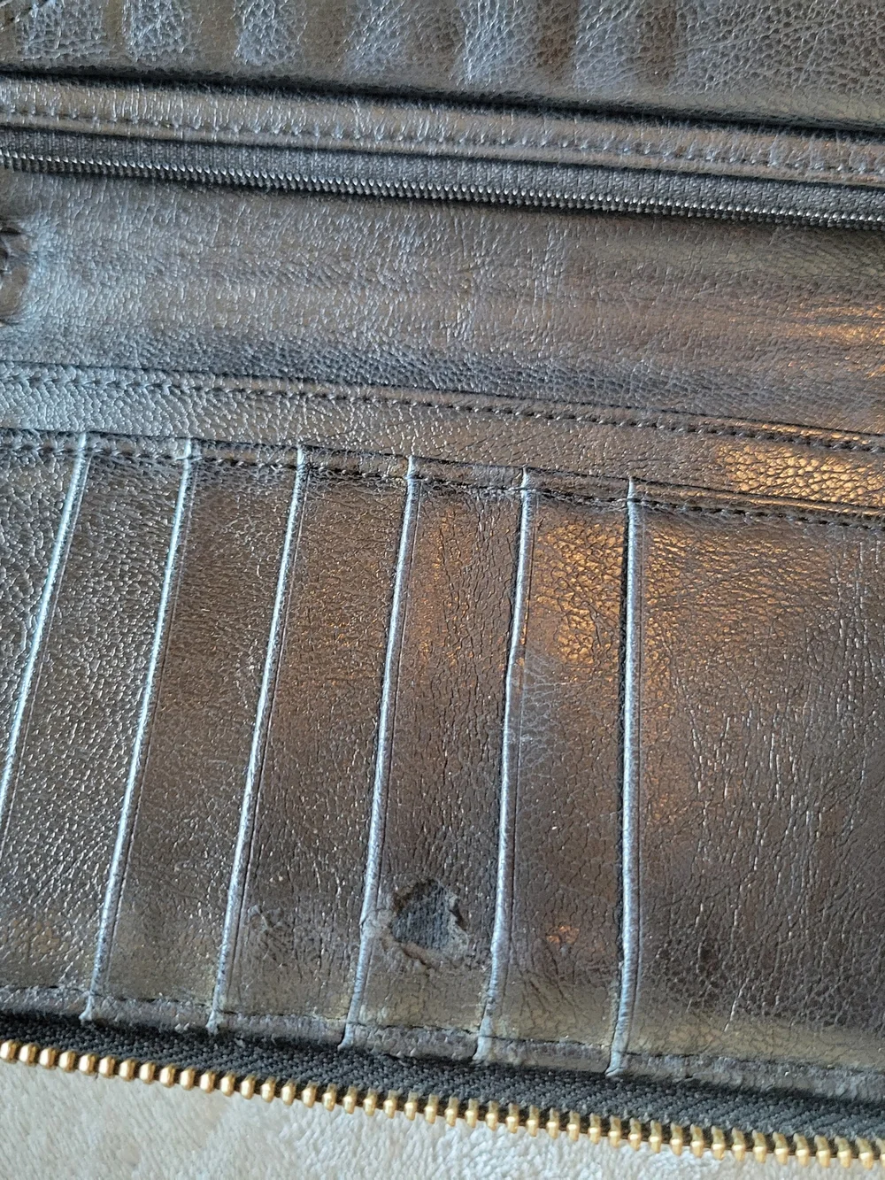 L.A.M.B. Tan and White Signature Zip Wallet - Picture 5 of 5